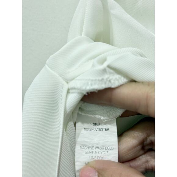 Amanda Uprichard Halterneck Open Back Midi Dress White Women's Size Large - Picture 4 of 4